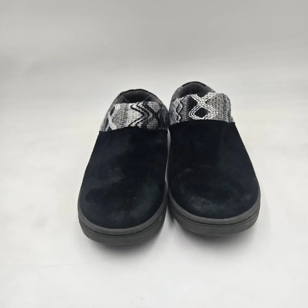 Dansko Black Suede Brittany Sweater Cuff Slip On Clog Mules sz 38 US 7.5 Comfort